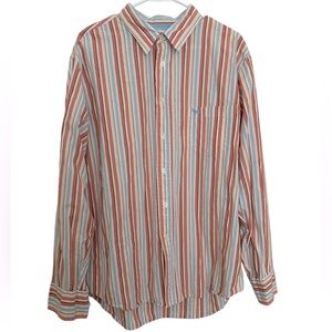Aeropostale Men’s XL Slim Fit‎ Striped Button Up Dress Shirt Rockabilly Style